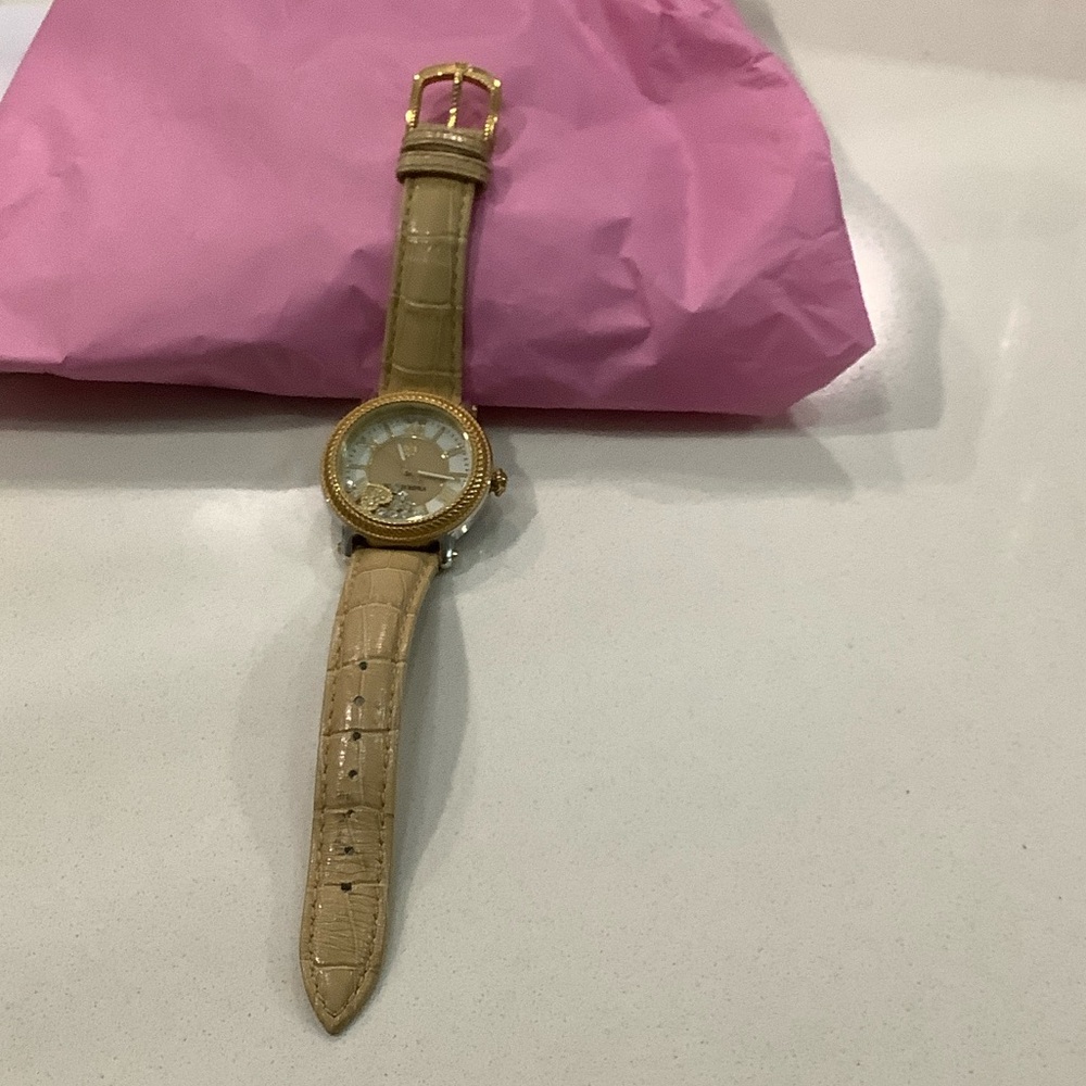 Judith Ripka Gold and Tan Watch